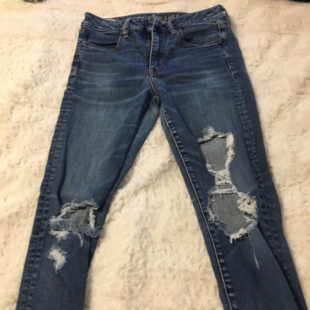 Medium Wash Ripped Jeans